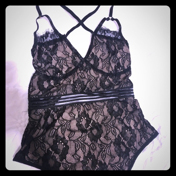 Tops - SUPER SEXY black lace bodysuit NWOT